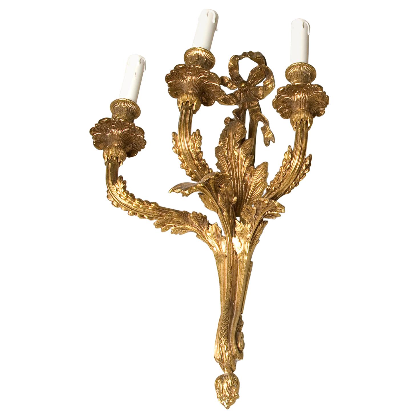 Wall Lamp or Light Fixture, Bronze, Early 20th Century