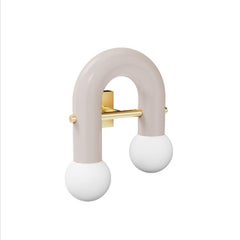 Applique murale Art Déco contemporaine Pyppe II en laiton et saumon