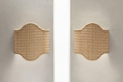 Wandleuchte aus Rattan Stephane Parmentier für Giobagnara Orion Applique