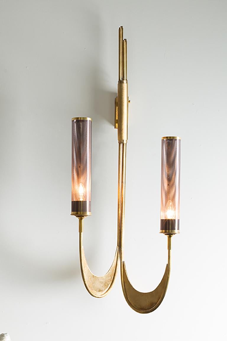 Wall Lamp Sconce Brass Handcrafted Gold Italy  In New Condition For Sale In Sesto Fiorentino, IT