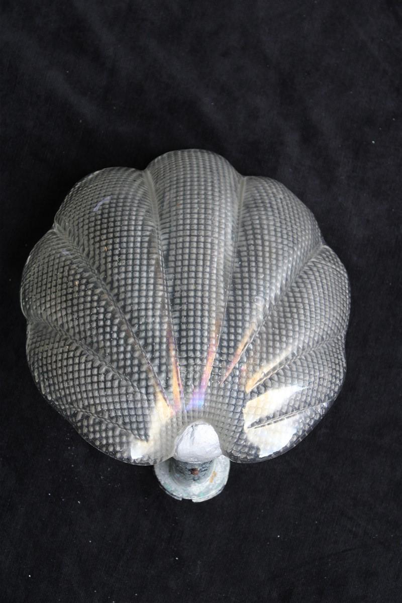 Aplique de cristal de Murano Seguso Concha Iridiscente 1940 Italia.