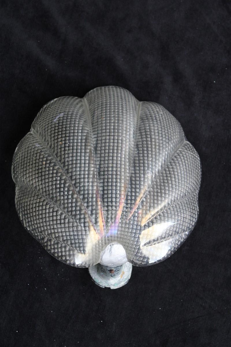 Applique murale en verre de Murano Seguso Iridescent Shell 1940 Italie.