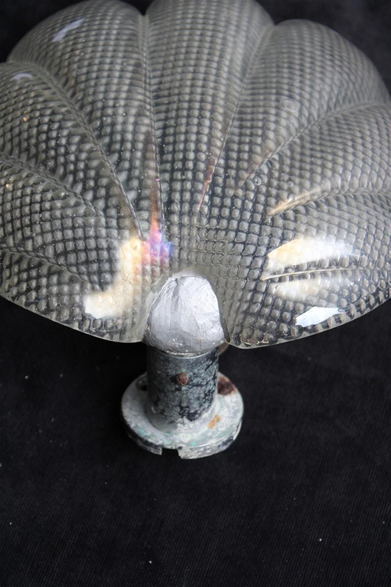 Aplique Lámpara de Pared de Cristal de Murano Seguso Concha Iridiscente 1940 Italia Moderno de mediados de siglo en venta