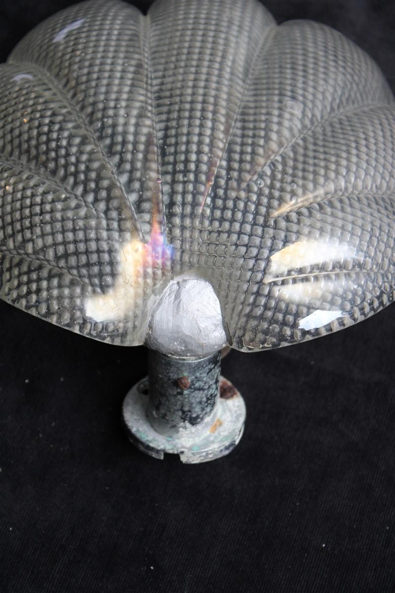 Mid-Century Modern Wall Lamp Sconce in Murano Glass Seguso Iridescent Shell 1940 Italy For Sale