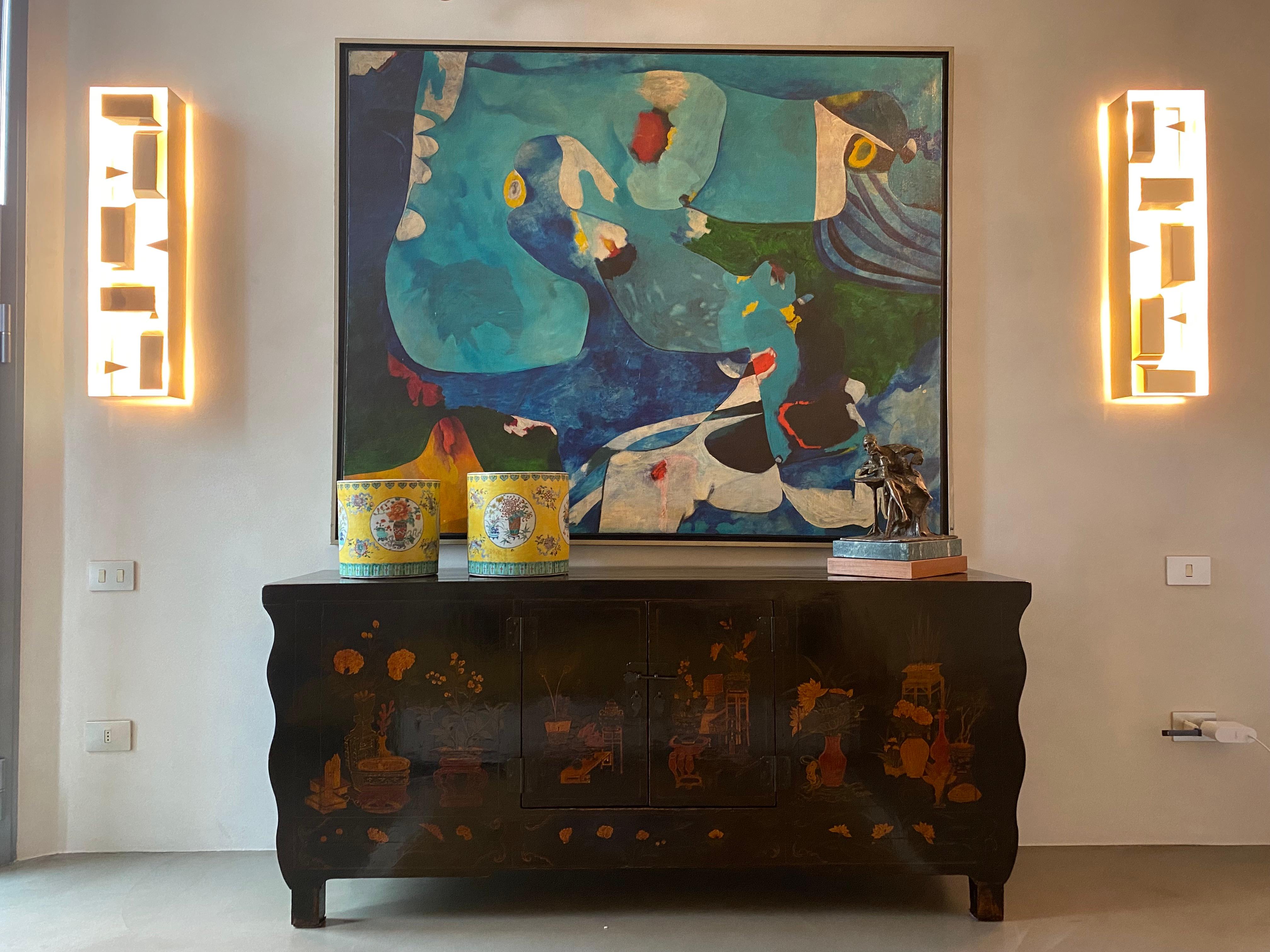 XXI secolo e contemporaneo Lampada da parete Schermo di luce Gio Ponti Edizione limitata 2012-2017 Ottone non trattato in vendita