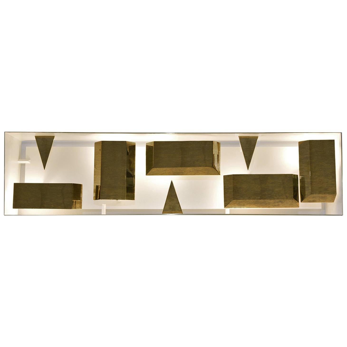 Wall Lamp Screen of Light Gio Ponti Limited Edition 2012-2017 Not Treated Brass For Sale