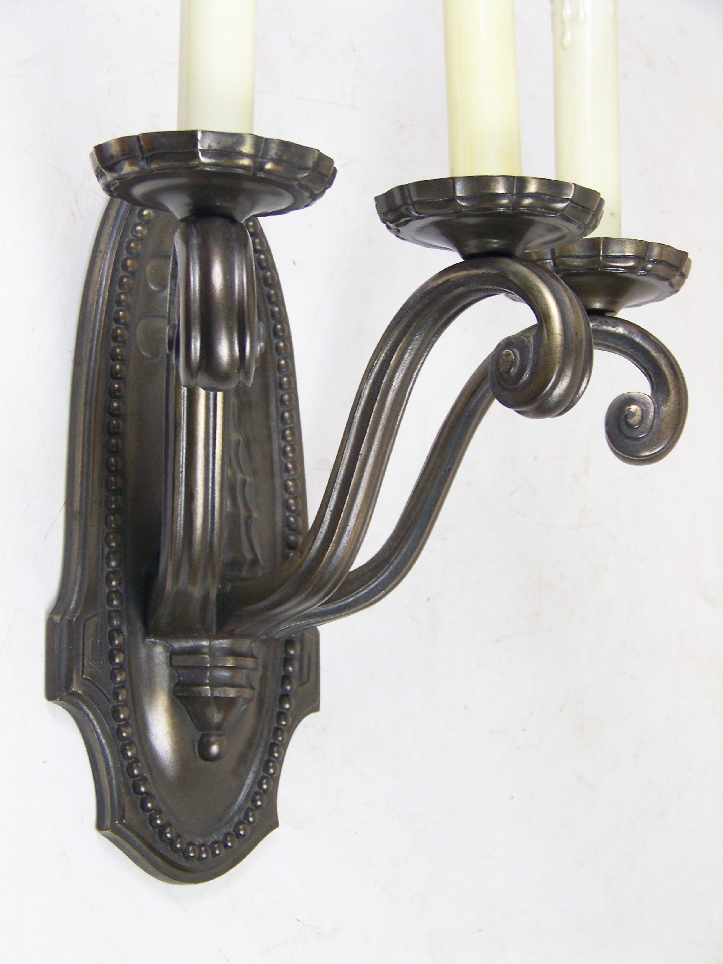 Belle Époque Wall Lamp, Solid Brass For Sale