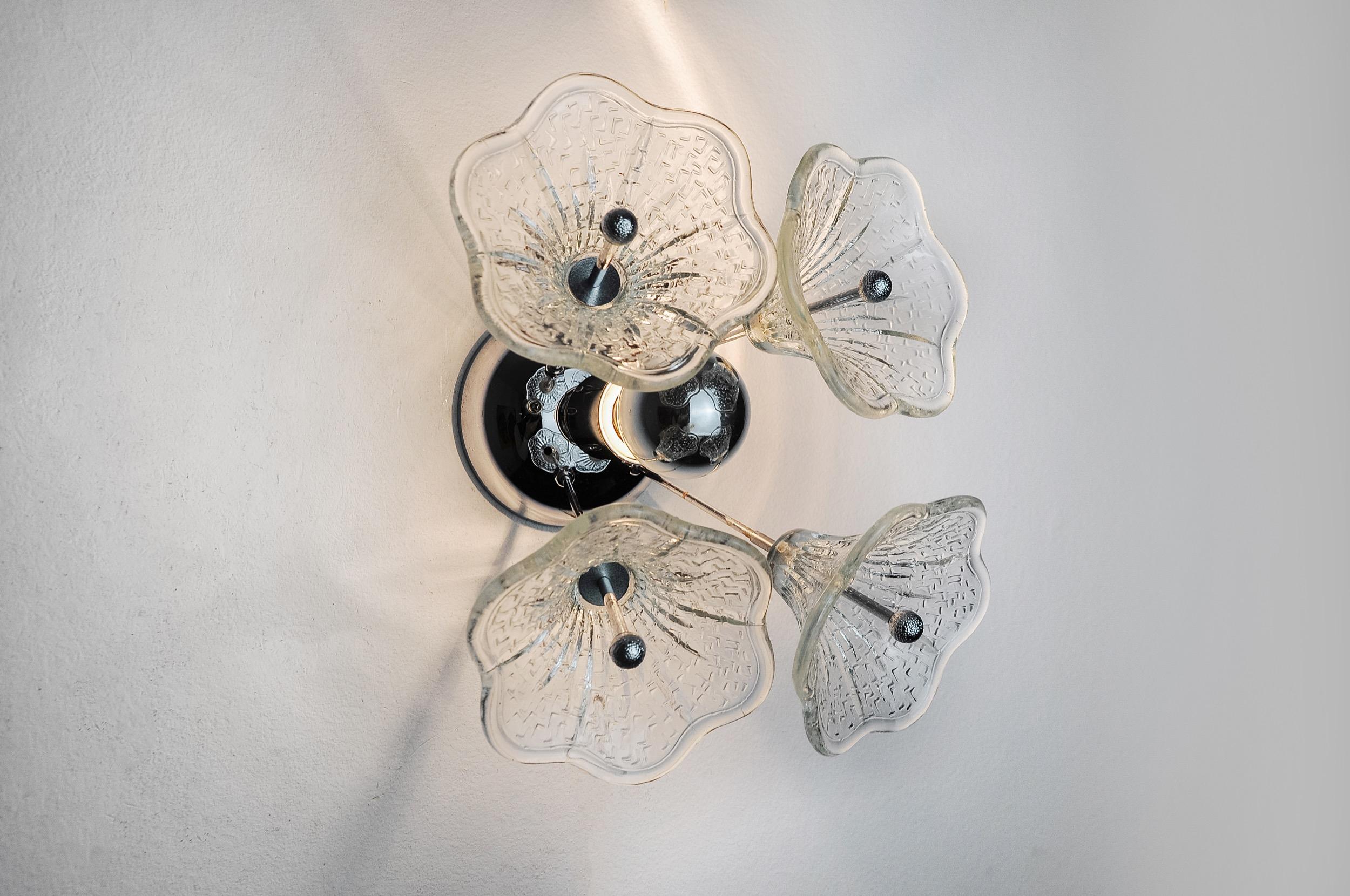 Late 20th Century Wall Lamp Sputnik Flowers, Murano Glass, Italy, 1970 For Sale