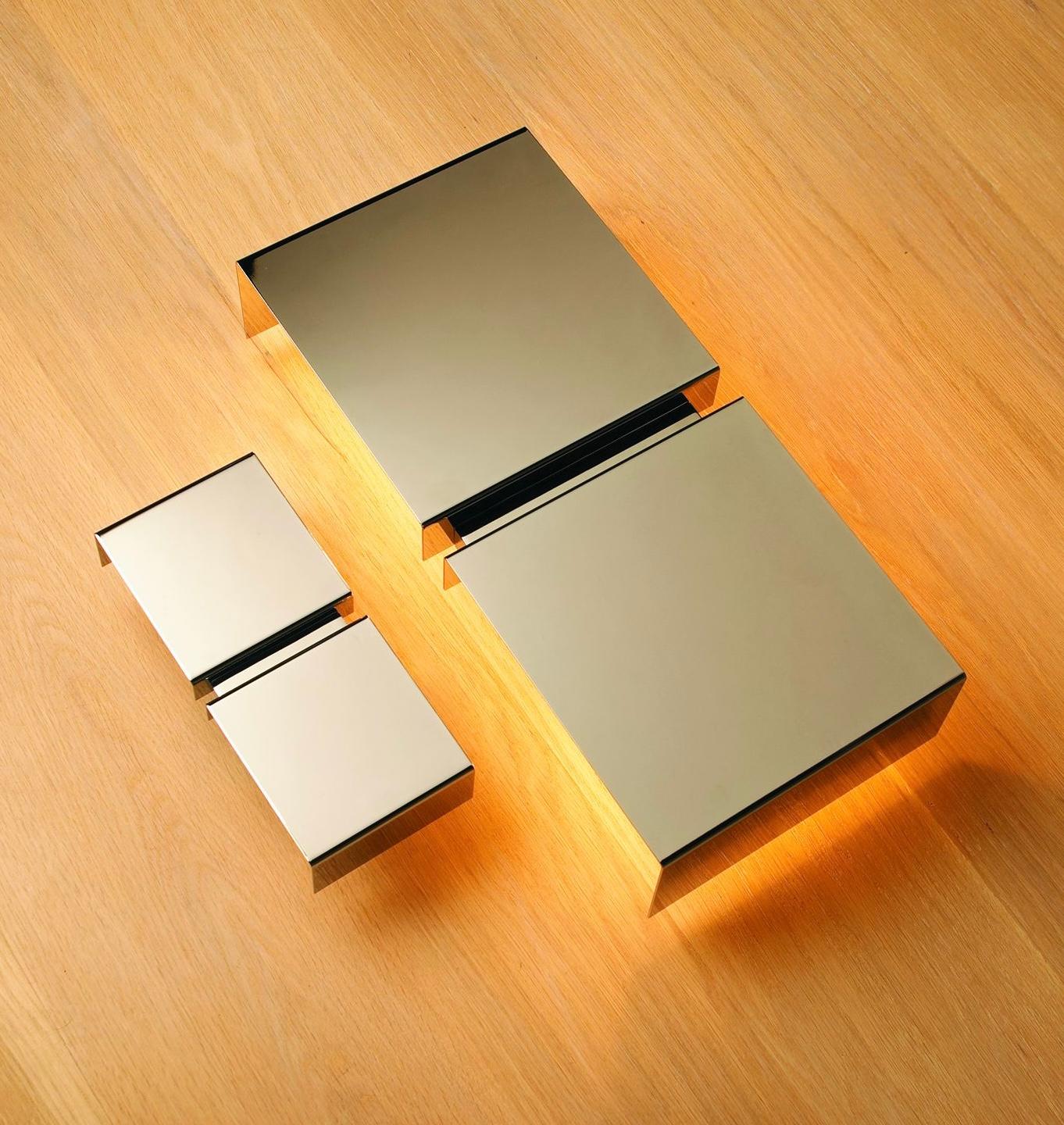 Belga Lampada da parete Square 2G Oro Lucido in vendita