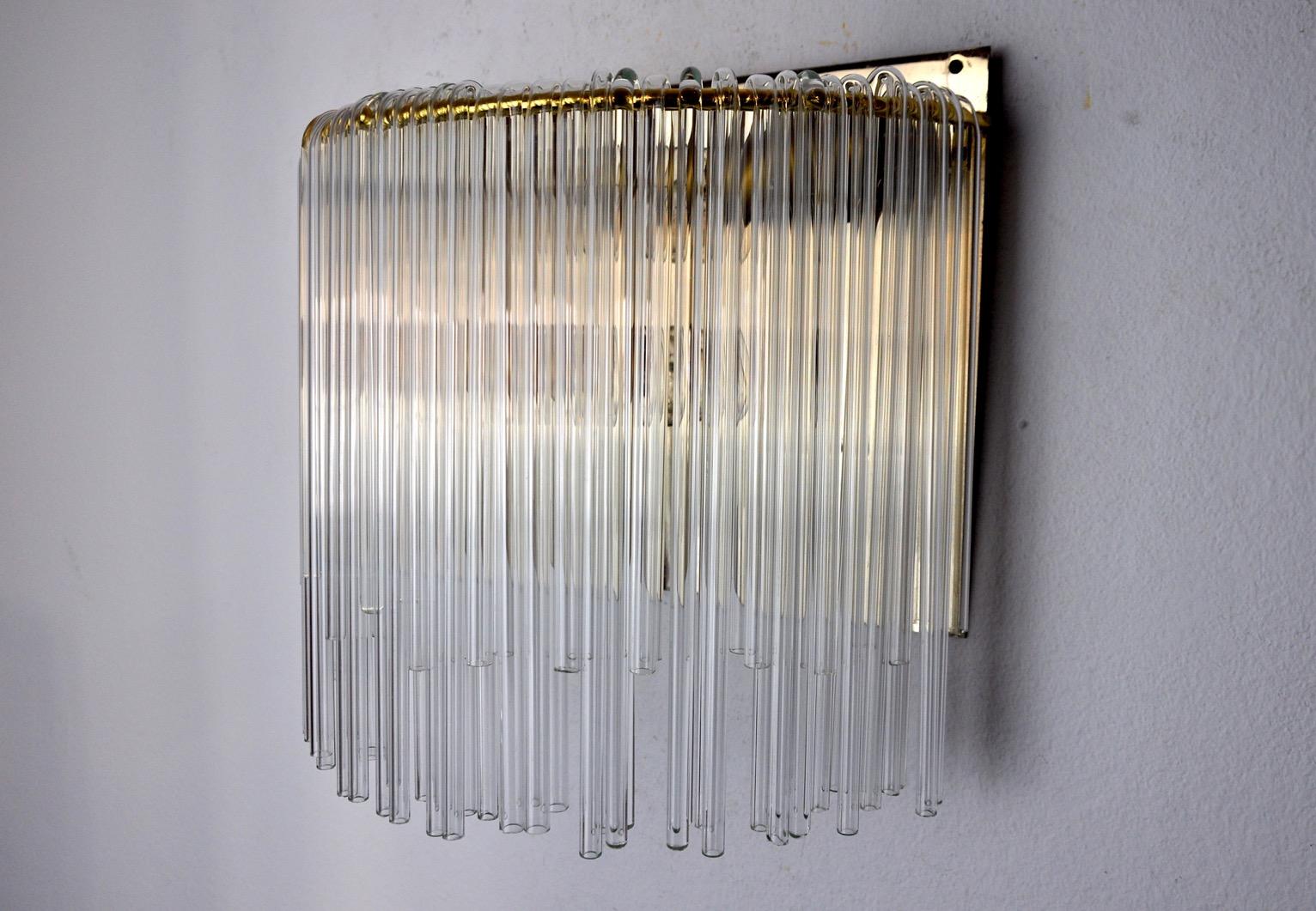 Wandleuchte Venini Murano Glas Italien 1970 (Hollywood Regency) im Angebot