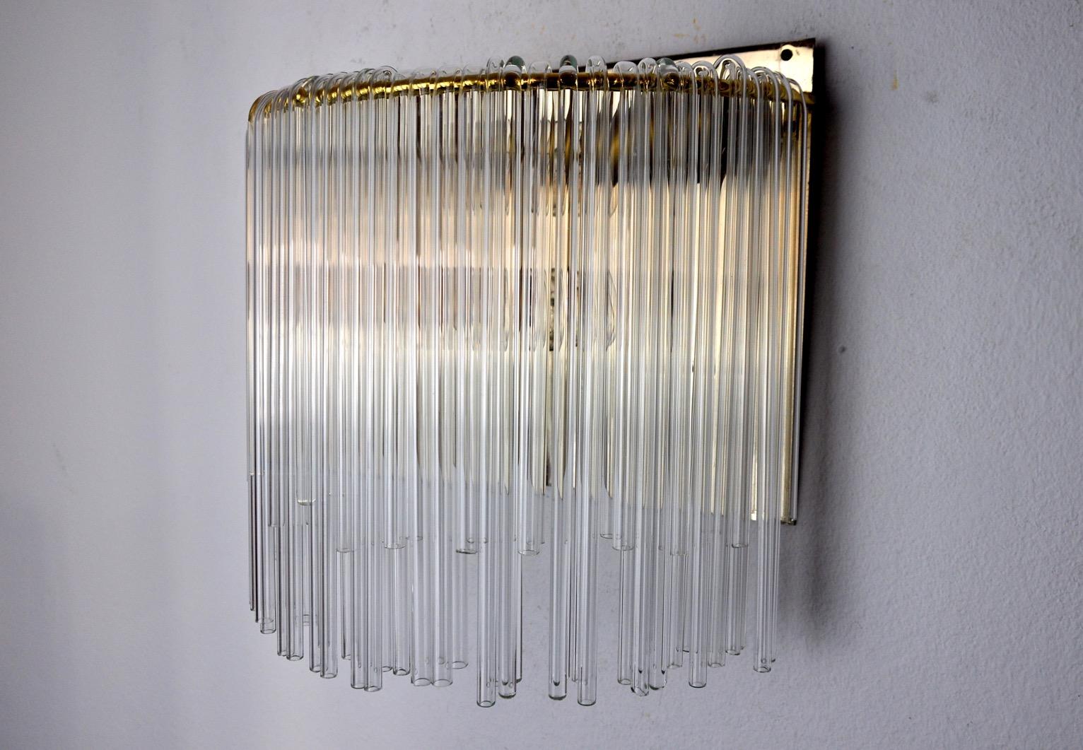 Hollywood Regency Wall Lamp Venini Murano Glass Italy 1970 For Sale