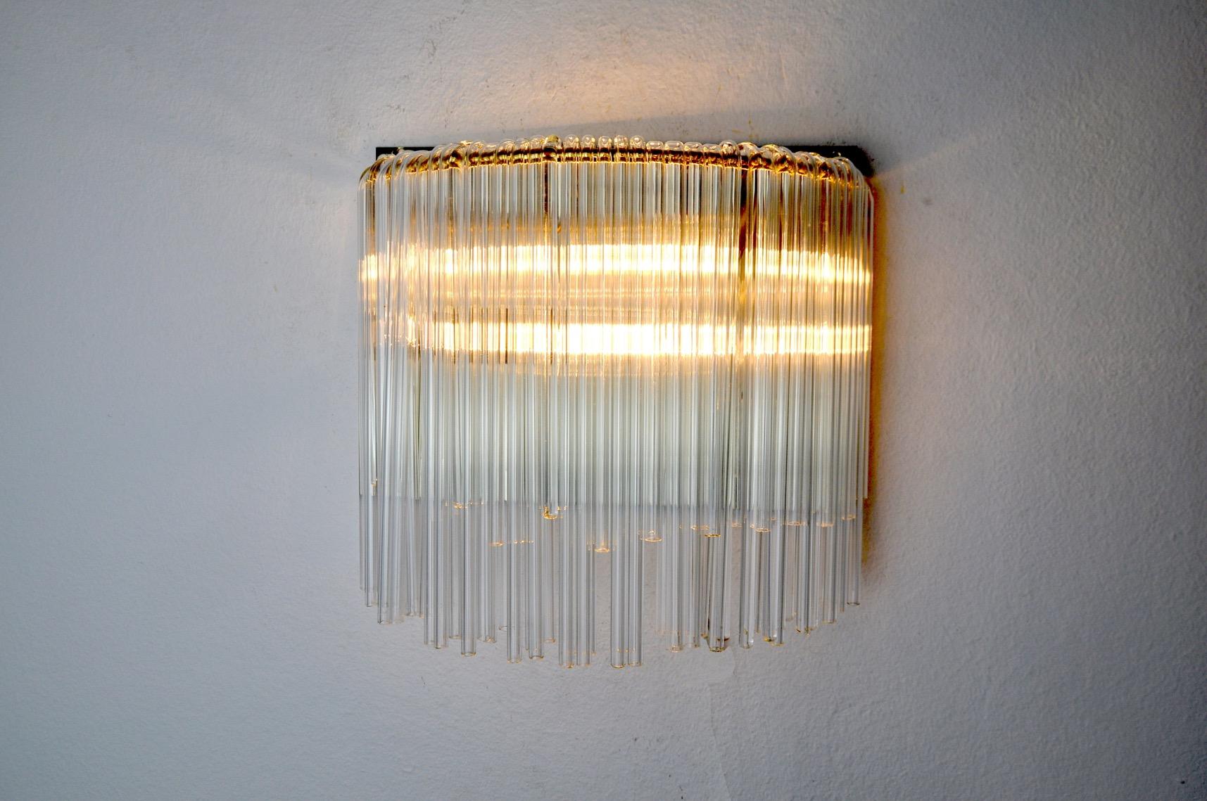 Wall Lamp Venini Murano Glass Italy 1970 In Good Condition For Sale In BARCELONA, ES