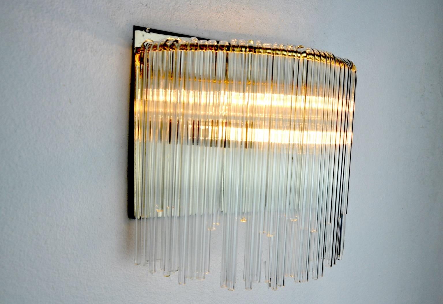 Wandleuchte Venini Murano Glas Italien 1970 im Angebot 1