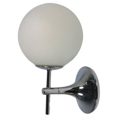Wall Lamp, Wall Sconce, Glass Ball / Chrome, by TEMDE, 1970s