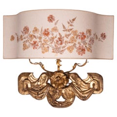 Wall Lamp with Antique Frieze in Gilded Wood