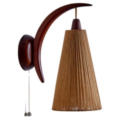 Wall Lamp with Cord Shade by E.R. Nele for Temde, Switzerland