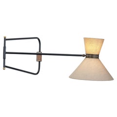 Wall Lamp with Diabolo Shade by Lunel (Attr.), France Mid-20th Century
