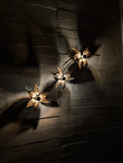 Wall lamp with three flowers by Willy Daro, Belgium, 1970s