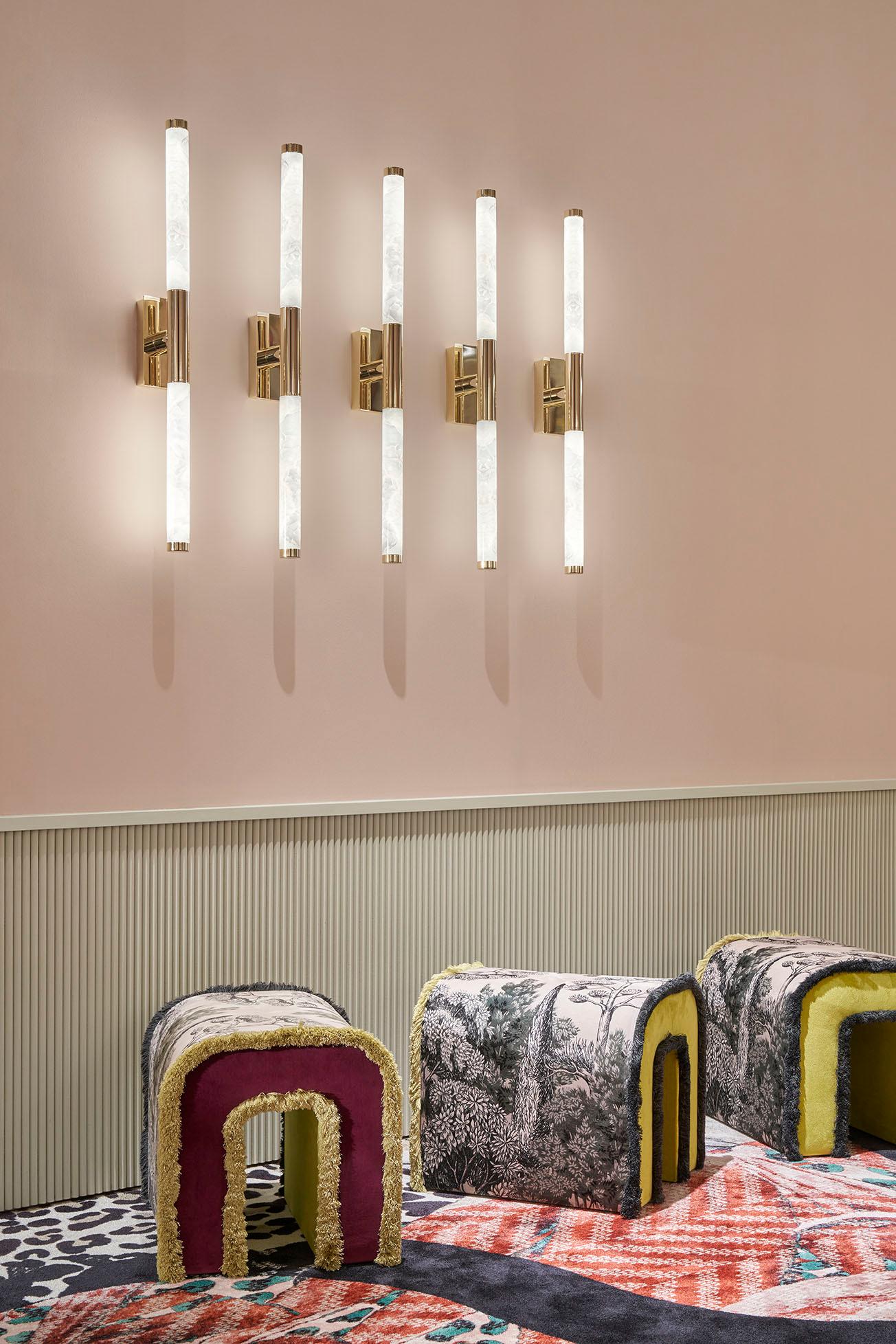 Lámparas de pared disponibles en muchos colores  Acabado cromo champán antirrotura Italiano en venta