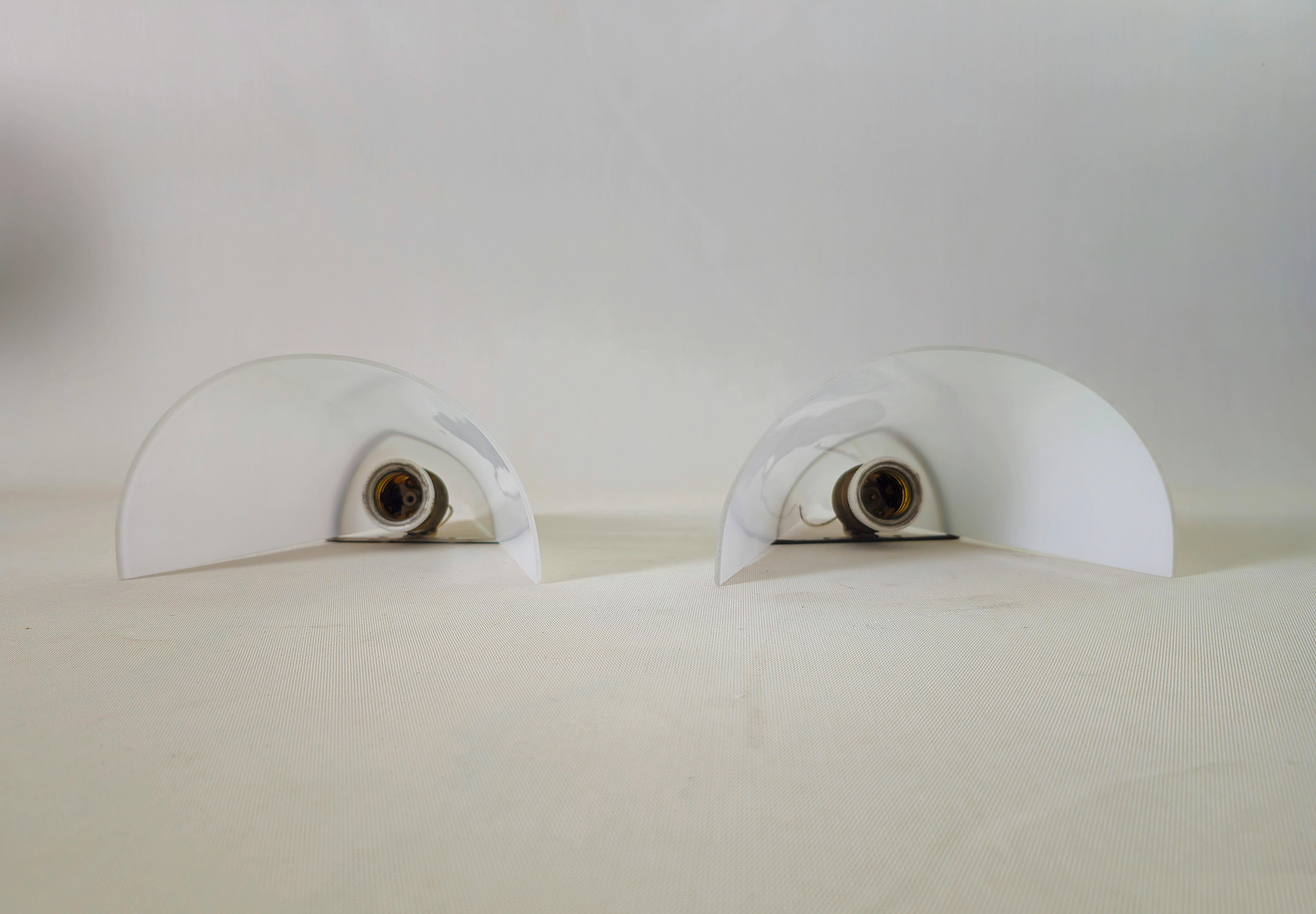 Wall Lamps Brass Opaline Glass Mid Century Italian 1950s Set of 2 Fontana Arte im Angebot 6