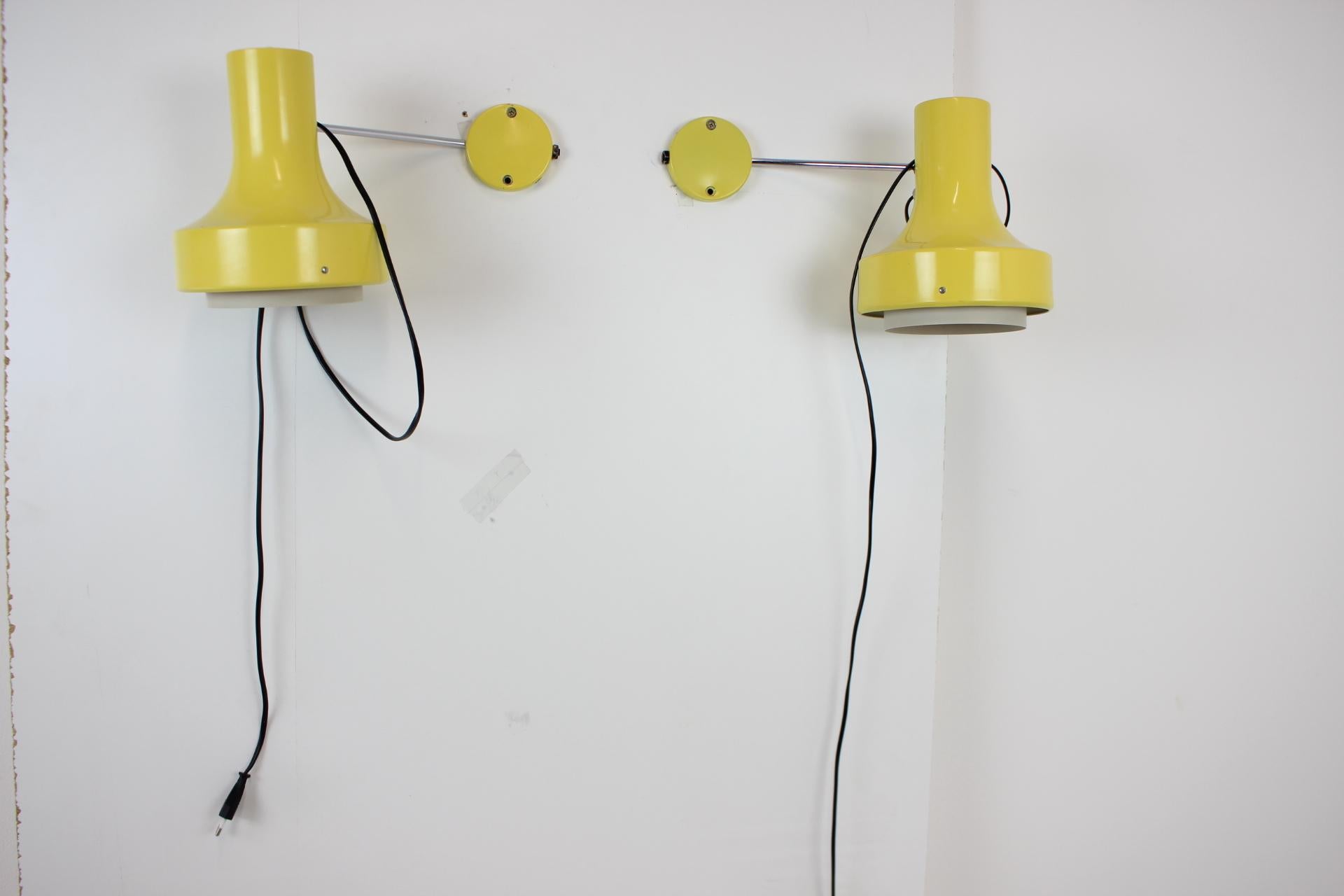 Wall Lamps by Josef Hůrka for Napako, 1960's For Sale 3