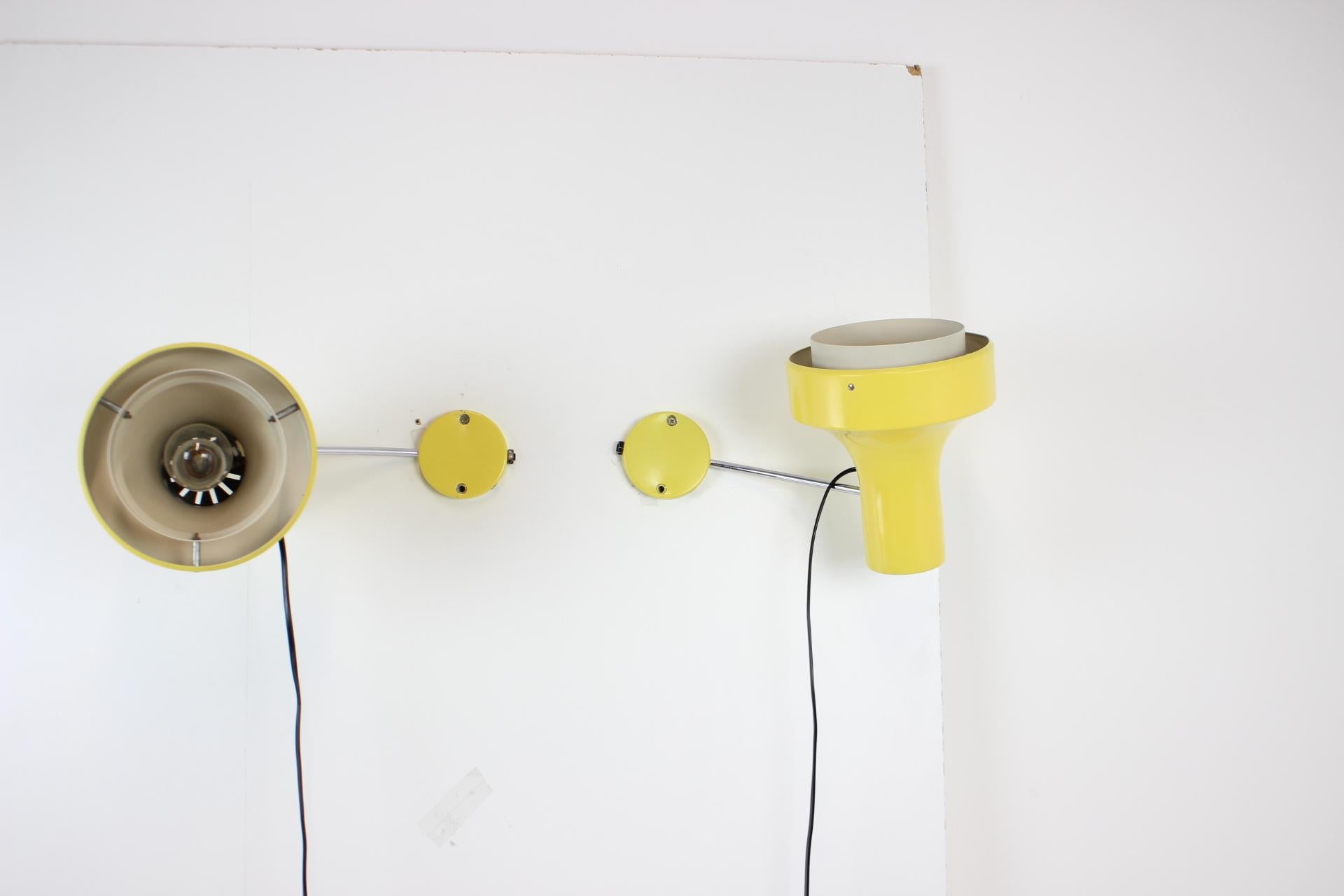 Mid-Century Modern Wall Lamps by Josef Hůrka for Napako, 1960's For Sale