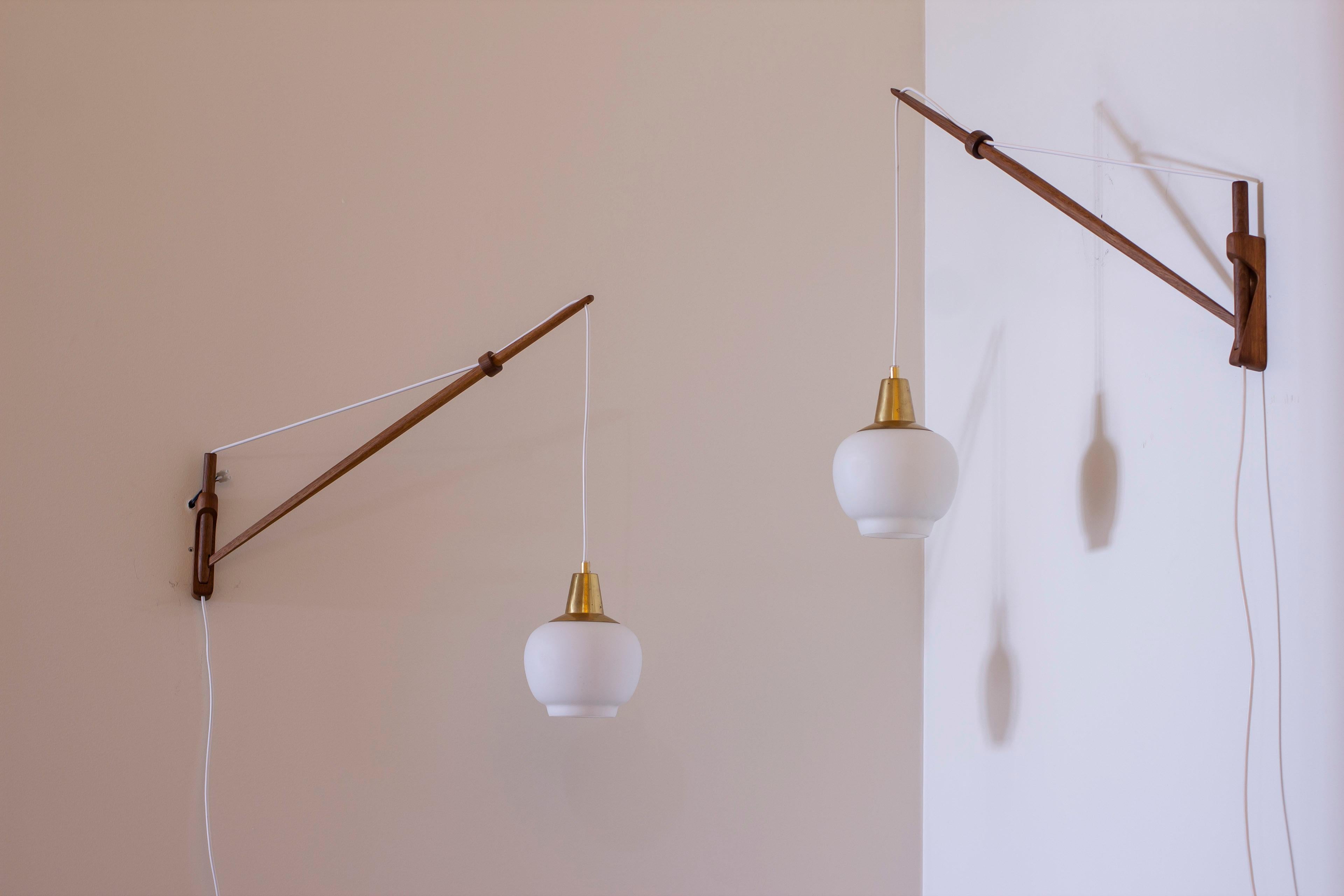 Wall lamps by O. Bank Larsen & Kjeld Iversen for Louis Poulsen, Denmark, 1950s For Sale 1