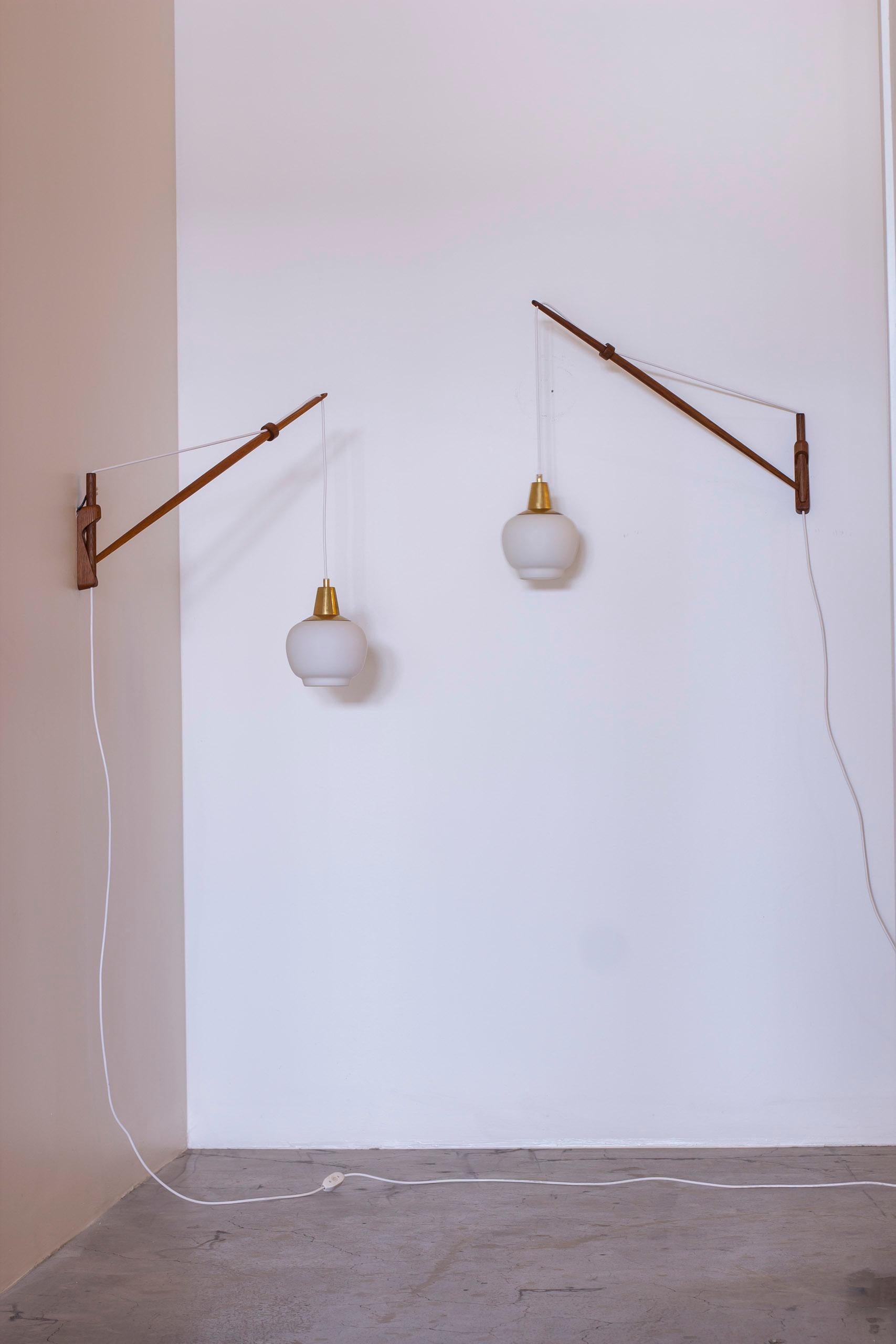 Wall lamps by O. Bank Larsen & Kjeld Iversen for Louis Poulsen, Denmark, 1950s For Sale 2
