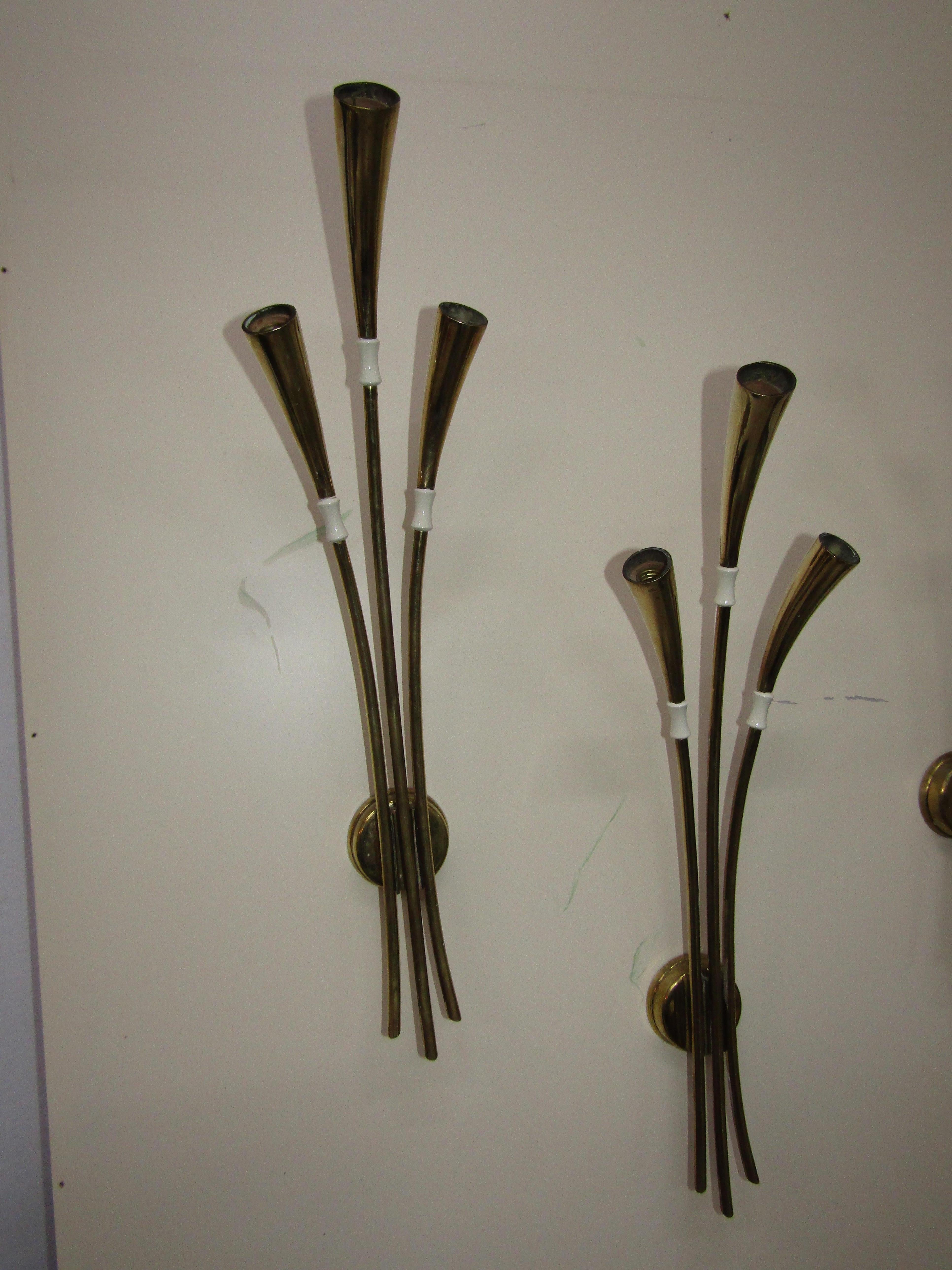 midcenturyWall Lamps by Oscar Torlasco for Lumi, Set of 3 In Good Condition For Sale In Palermo, Italia