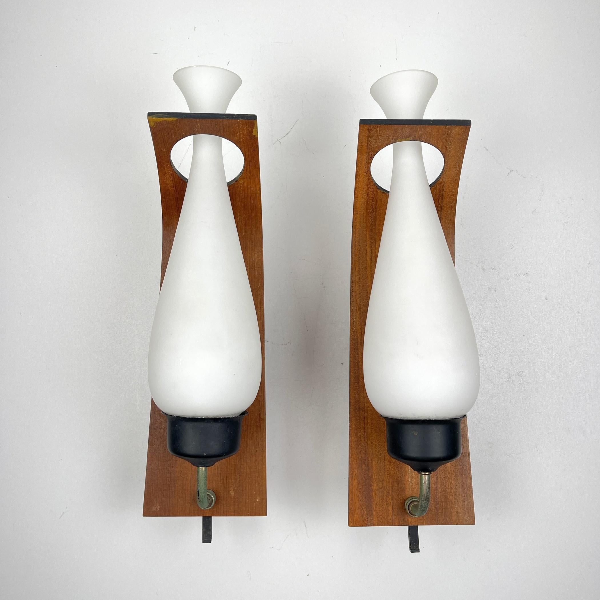 20th Century Wall lamps by Stilnovo, Italy 1950s, Set of 2 For Sale