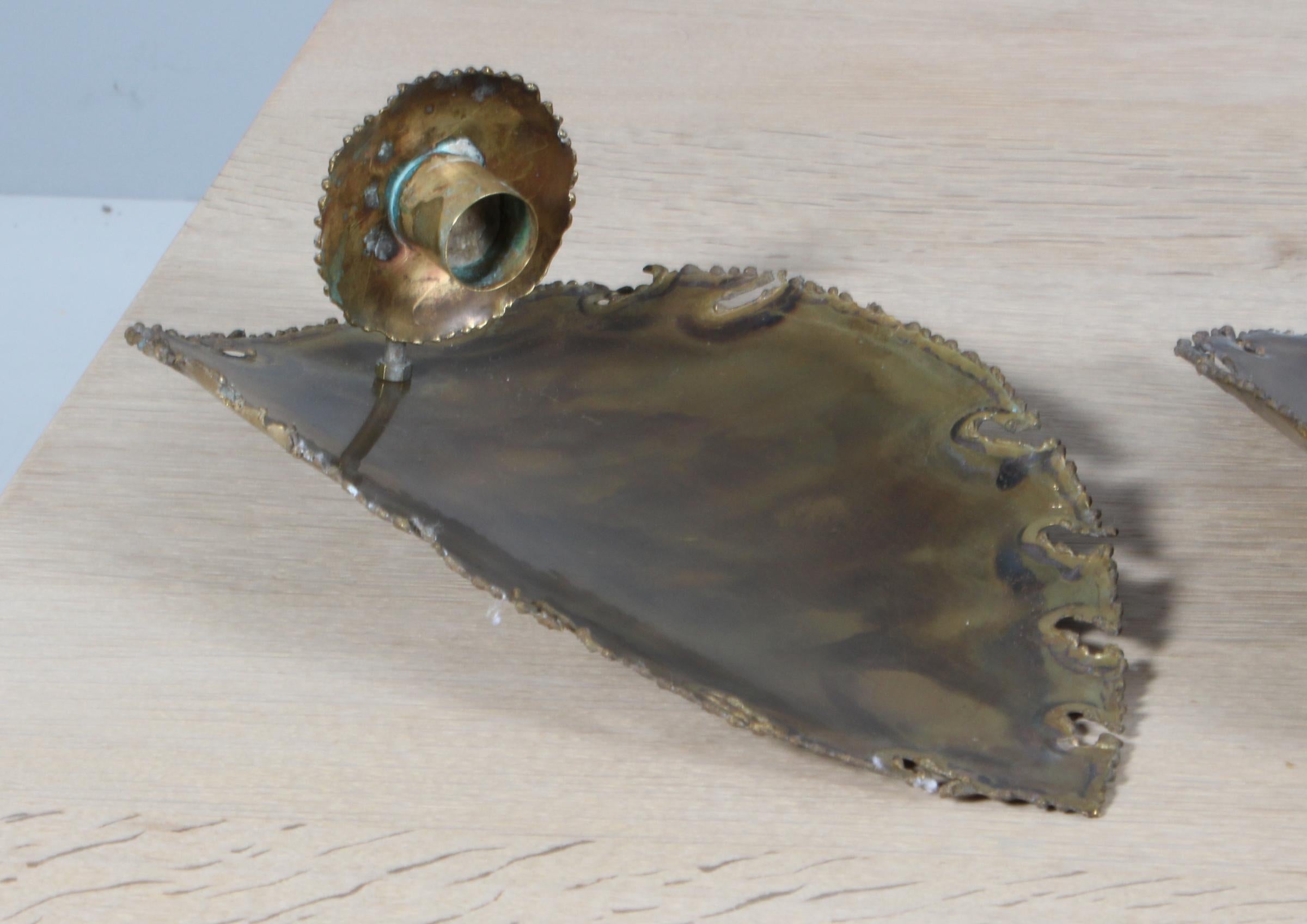 Brass Wall Lamps by Svend Aage Holm Sørensen, Denmark For Sale