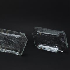 Wandleuchten aus Glas, Modell 'ICE' gekennzeichnet NAFA 484, Nybro Armaturfabrik. 1960er Jahre.