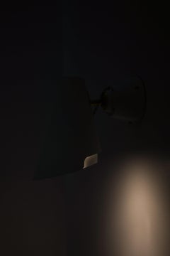 Wall Lamps in Brass and White Lacquered Metal by Paavo Tynell, 1950's