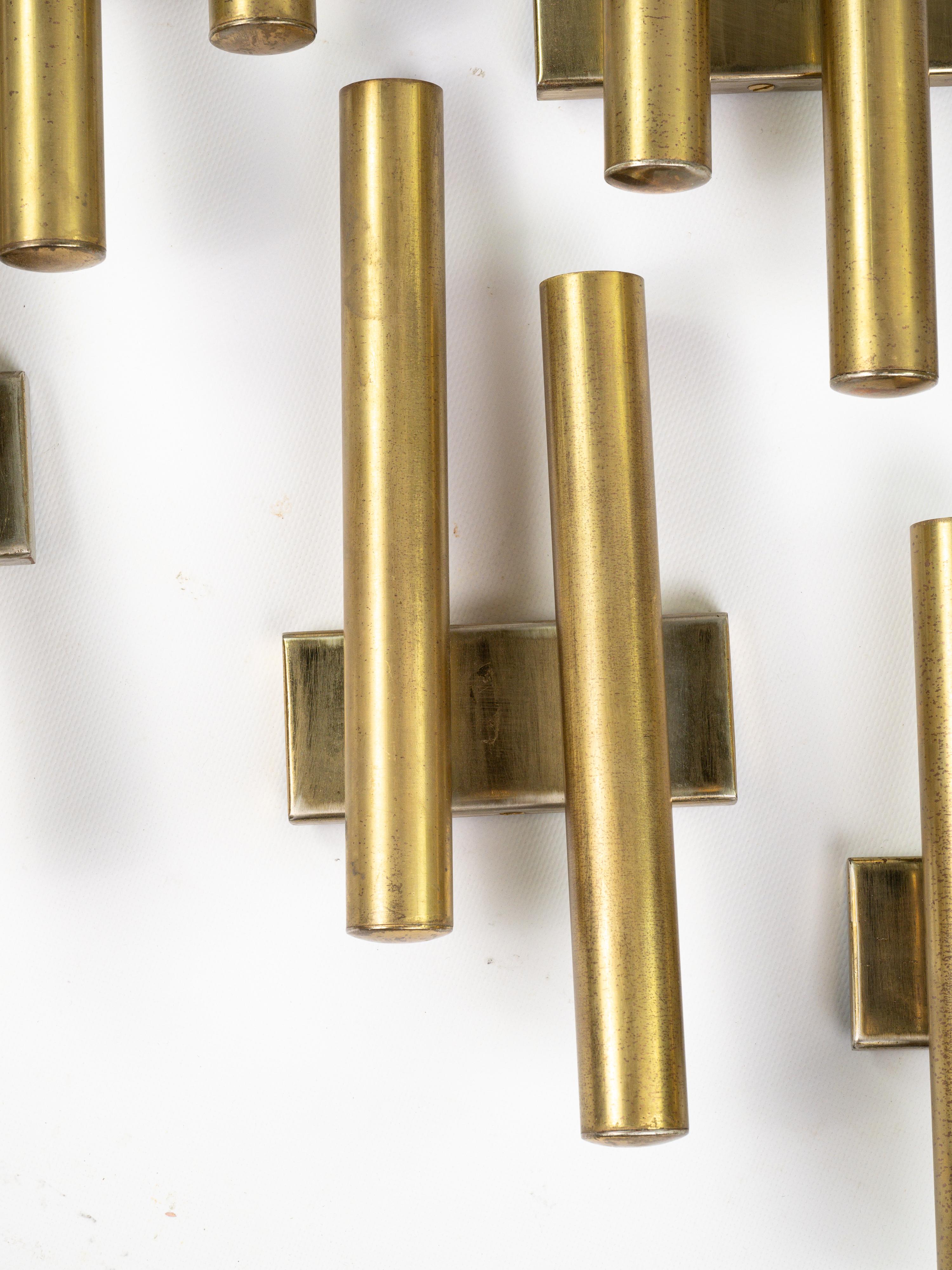 Milieu du XXe siècle Lampes murales en laiton conçues par Gio Ponti pour Candle, circa 1960 en vente