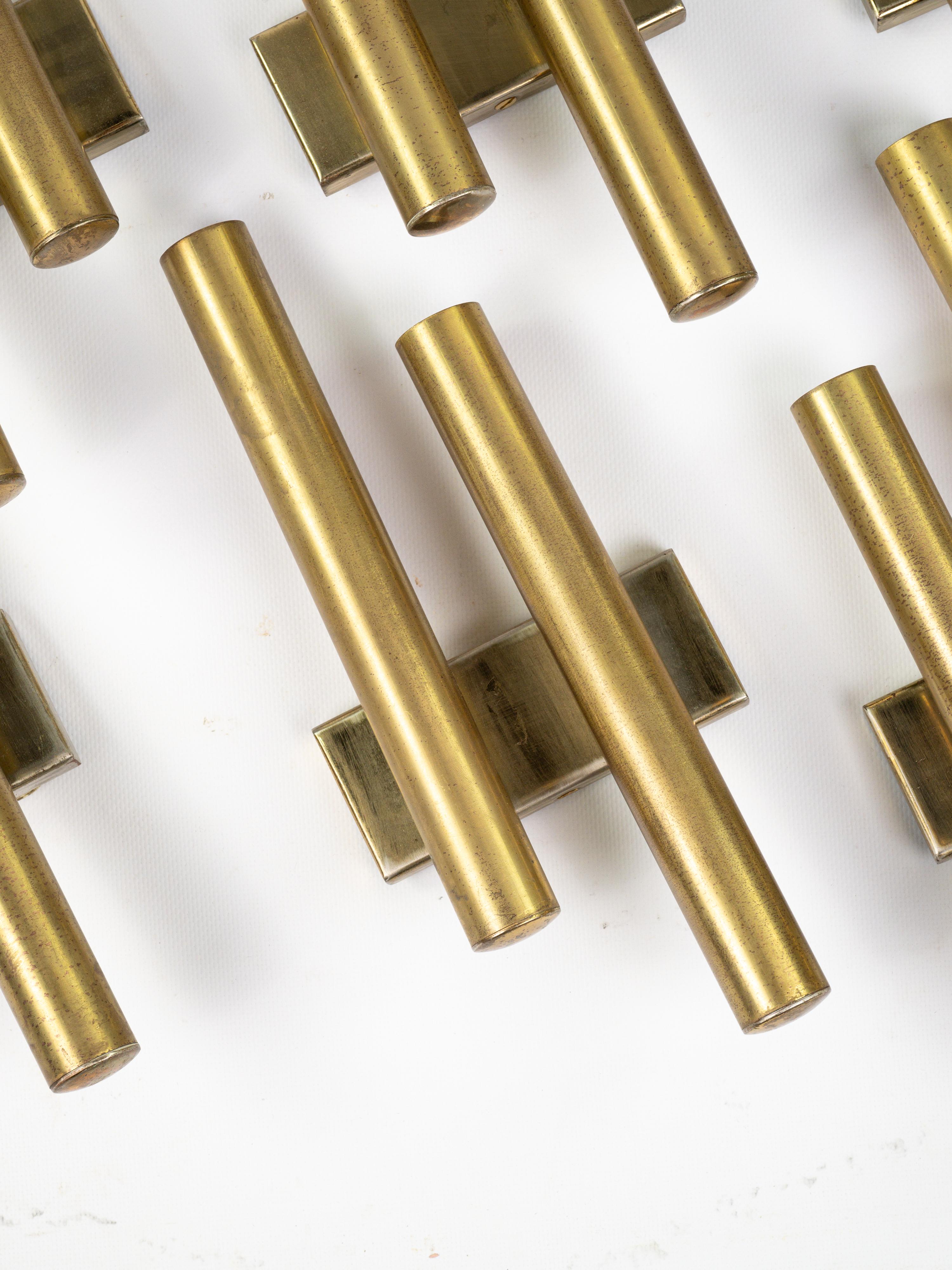 Laiton Lampes murales en laiton conçues par Gio Ponti pour Candle, circa 1960 en vente