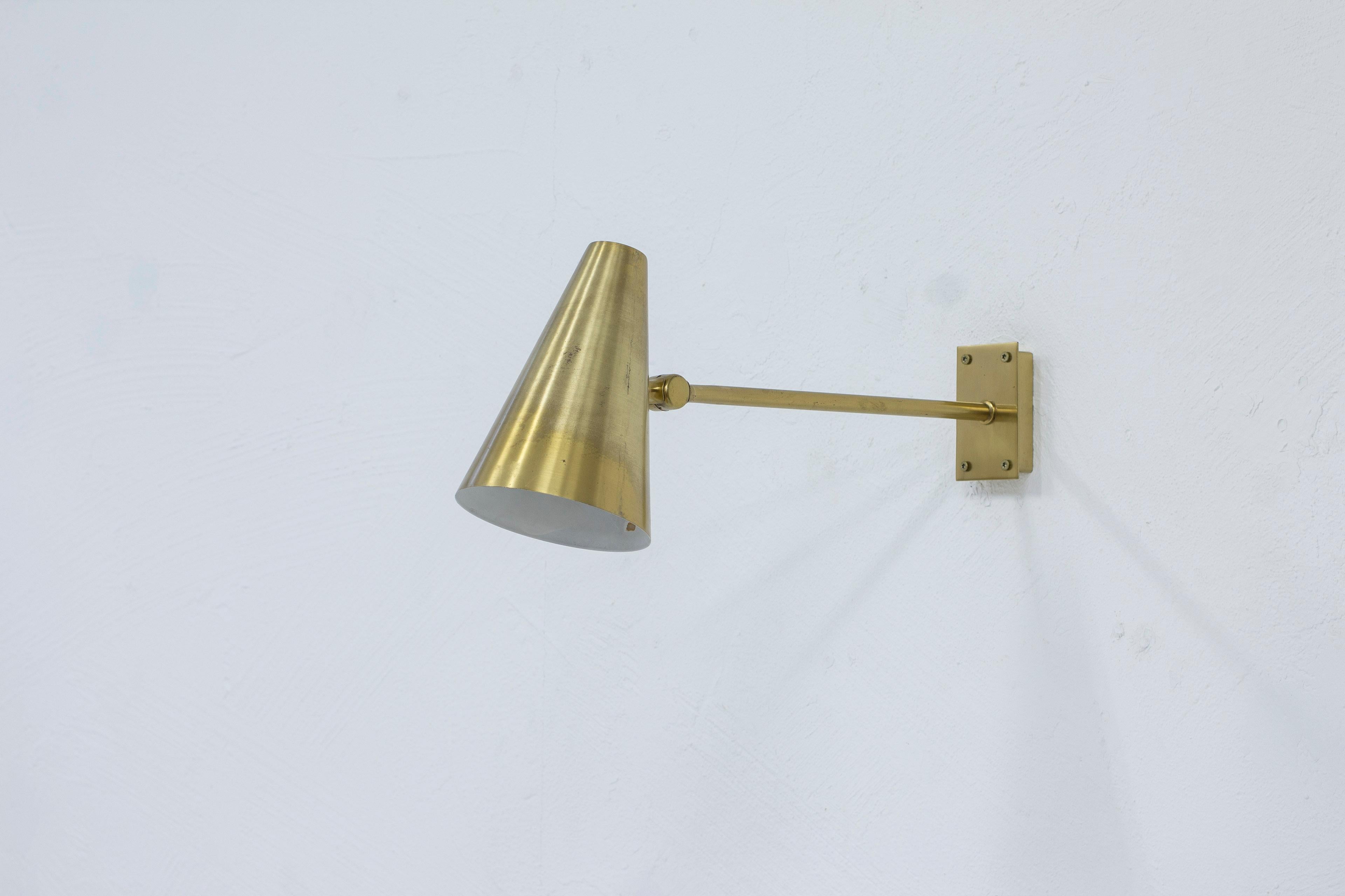 Brass Wall lamps in brass, model 6255 by Falkenbergs belysning, Sweden, 1960s For Sale
