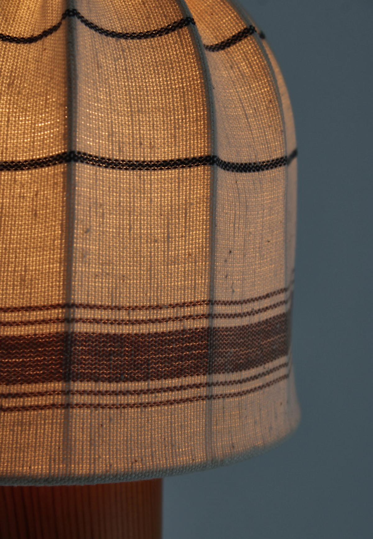Wall Lamps in Pine and Textile Shades by Solbackens Svarveri, Sweden, 1970s 4