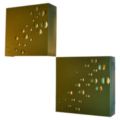 Wall Lamps Pair in Gold by Jelle Jelles for Raak, 1965