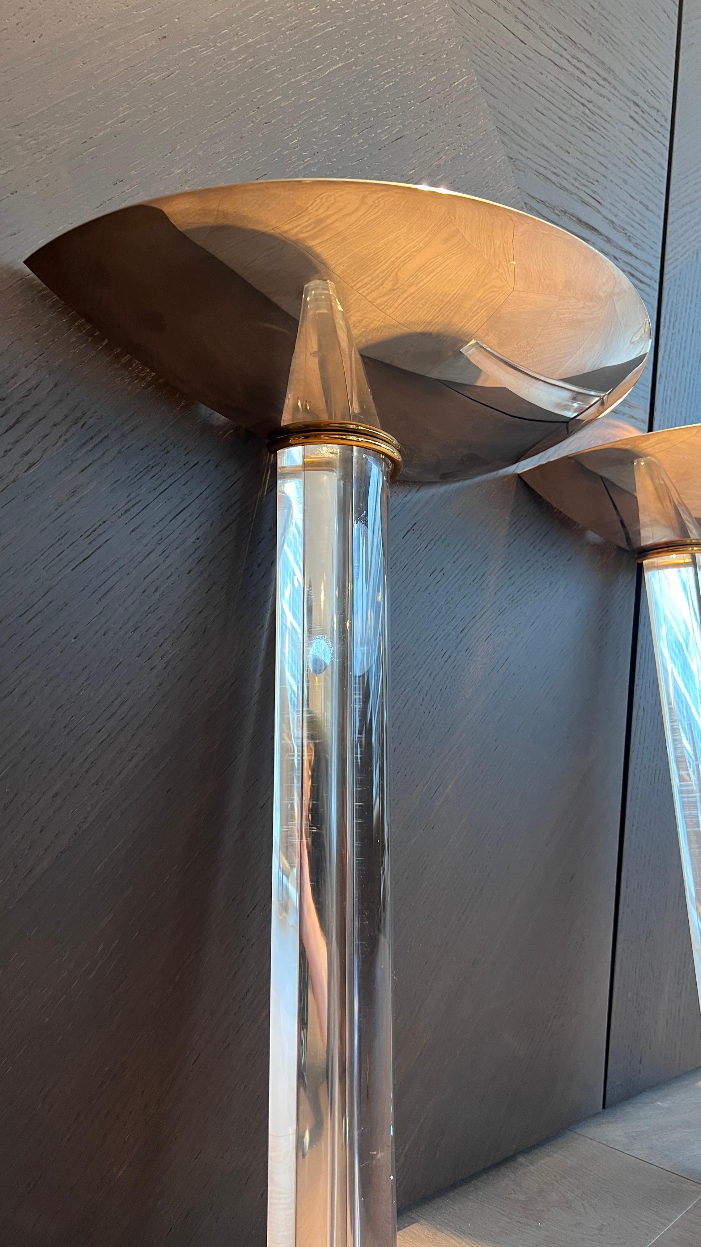 Late 20th Century Wall Lamps with Acrylic  and Metal Shade For Sale