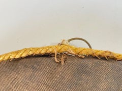 Wall Letter Holder in Embroidery on Fabric, with Floral Decorations 19th Century