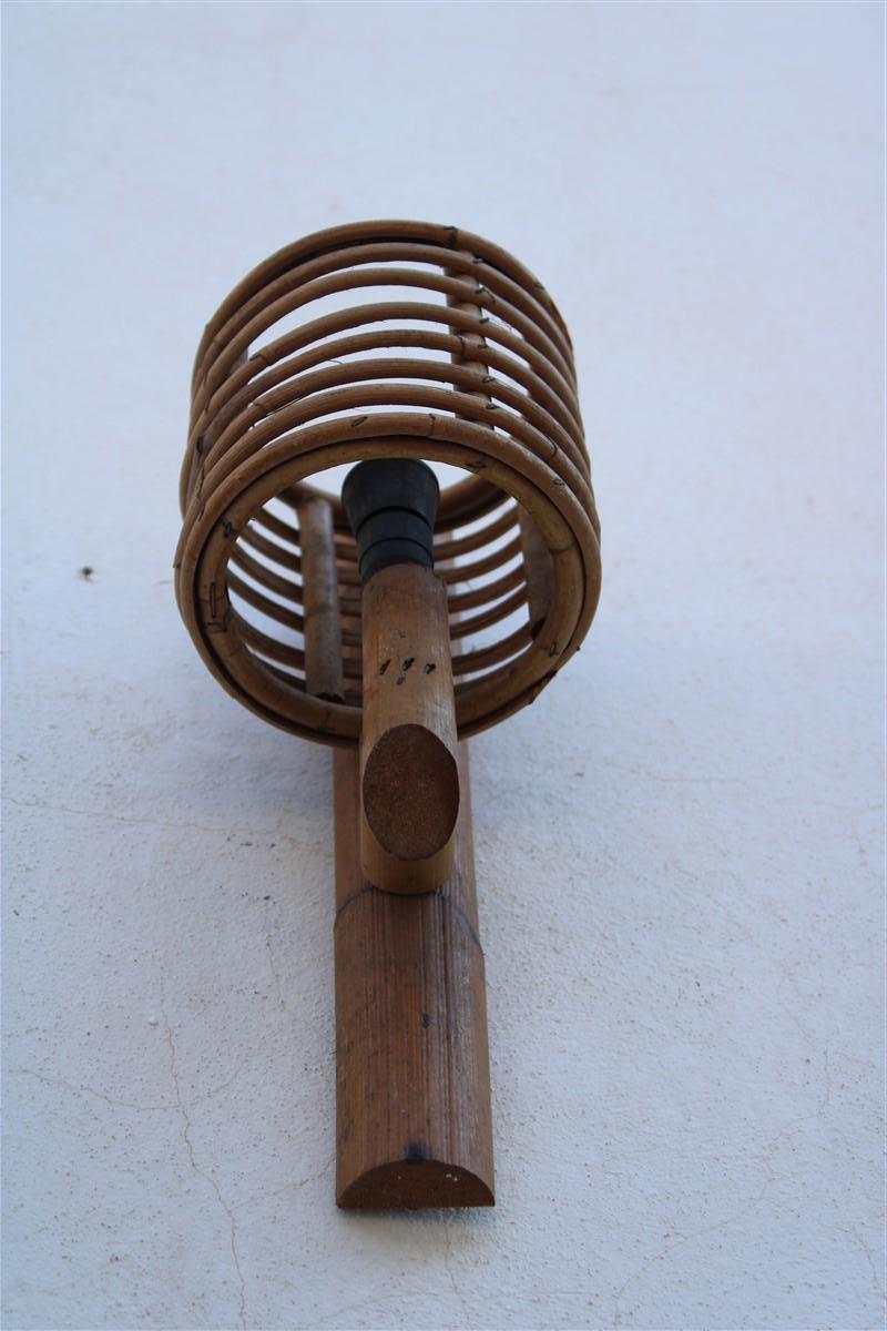 Mid-20th Century Wall Light Bamboo Md-Century Italian Design 1950 Round Decoration  For Sale