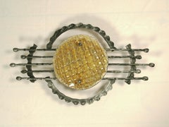 Applique d'Ahlstrm & Ehrlich, bronze et verre de Murano, Brutalisme, 1970