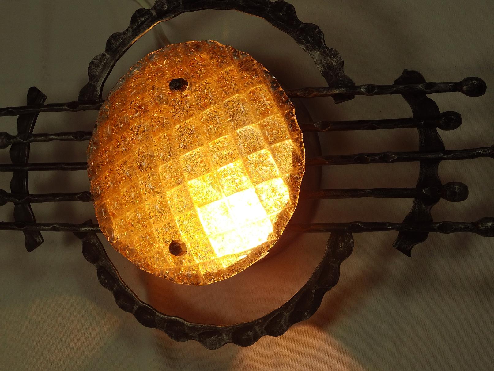 Wall Light by Ahlström & Ehrlich, Bronze and Murano Glass, Brutalism, 1970s For Sale 1