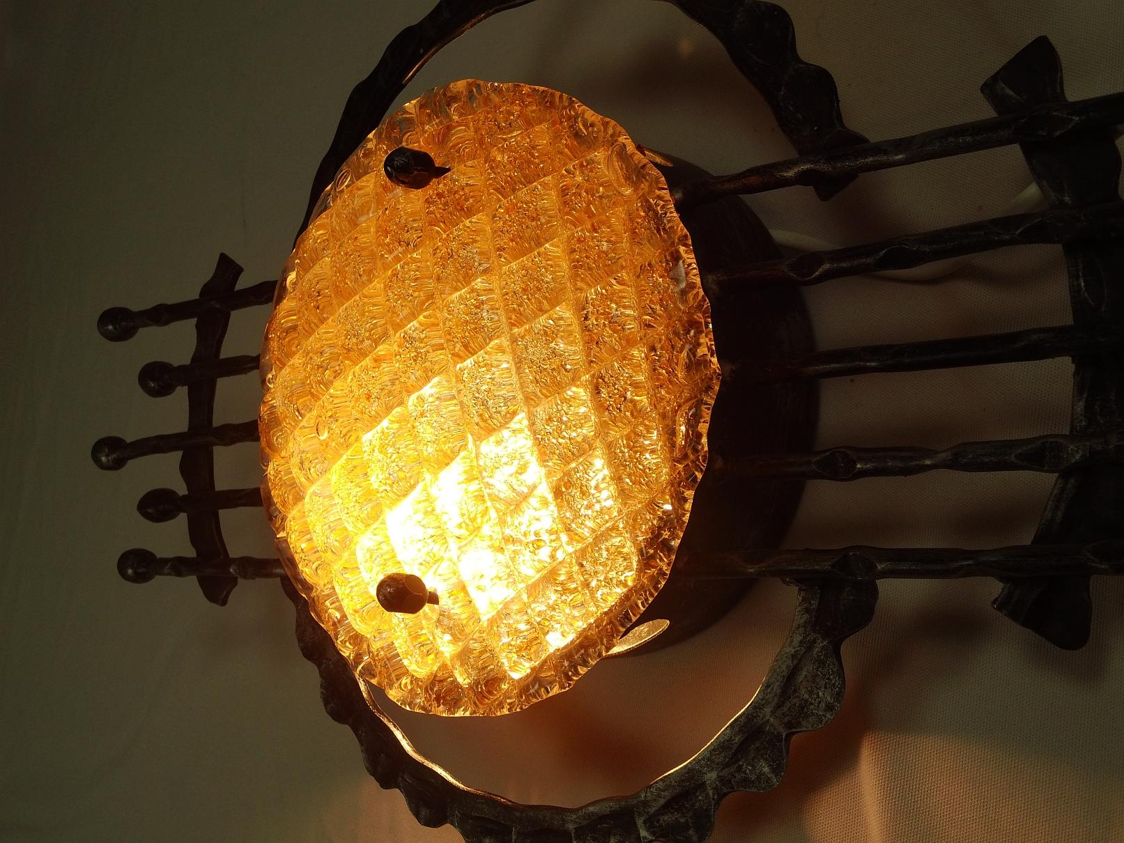 Wall Light by Ahlström & Ehrlich, Bronze and Murano Glass, Brutalism, 1970s For Sale 2