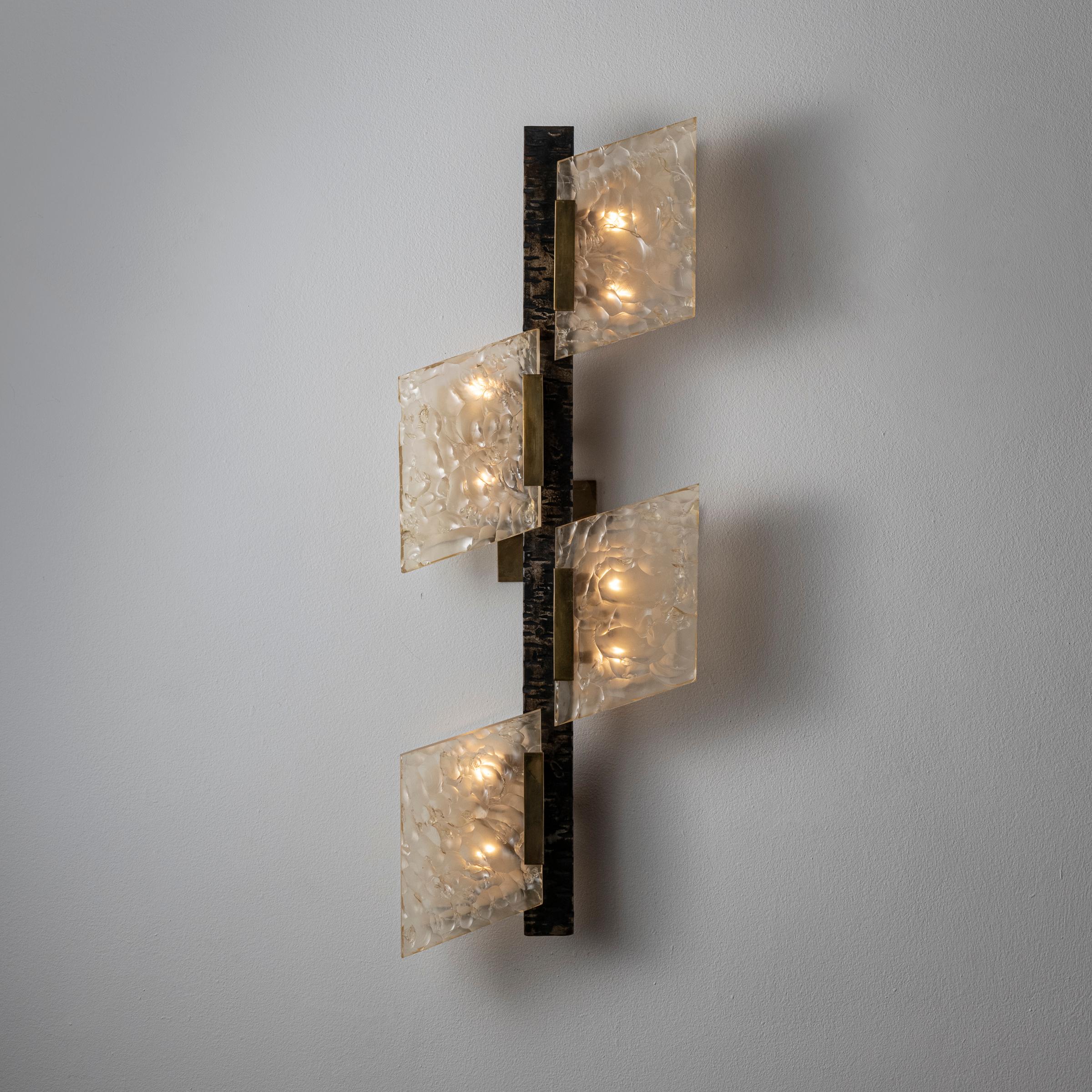Wall light by Dallux. Manufactured in France, circa 1960's. Acrylic,brass, resin. Rewired for U.S. standards.We recommend eight E12 25w maximum candelabra bulbs. Bulbs not provided.