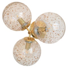 Wall Light by Temde, Switzerland, Brass, Three Blown Glass Balls, 1970s