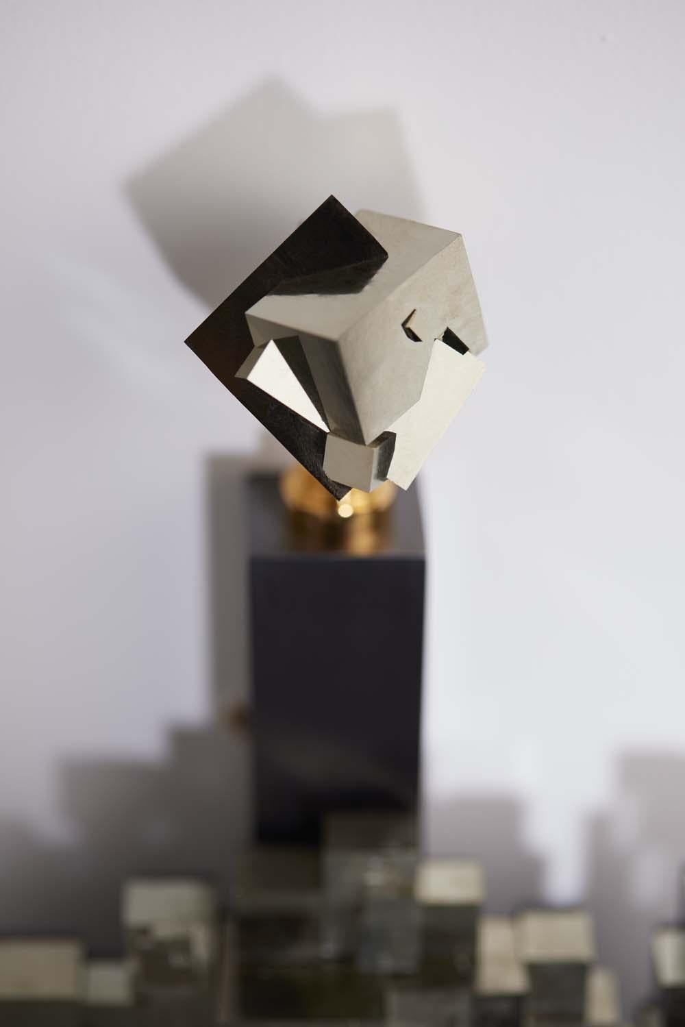 French Wall Light Caffieri, Steel & Pyrite For Sale
