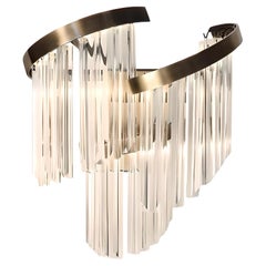 Wall Light Featuring Glass and Gold-Plated Brass Elements