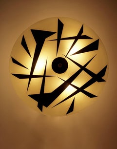 Wall Light from Designfornication with Vintage Midcentury Glass Plate