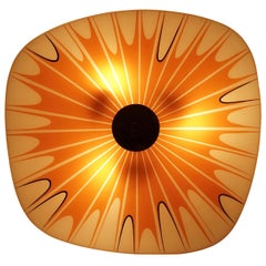 Wall Light from Design Fornication with Vintage Midcentury Glass Plate